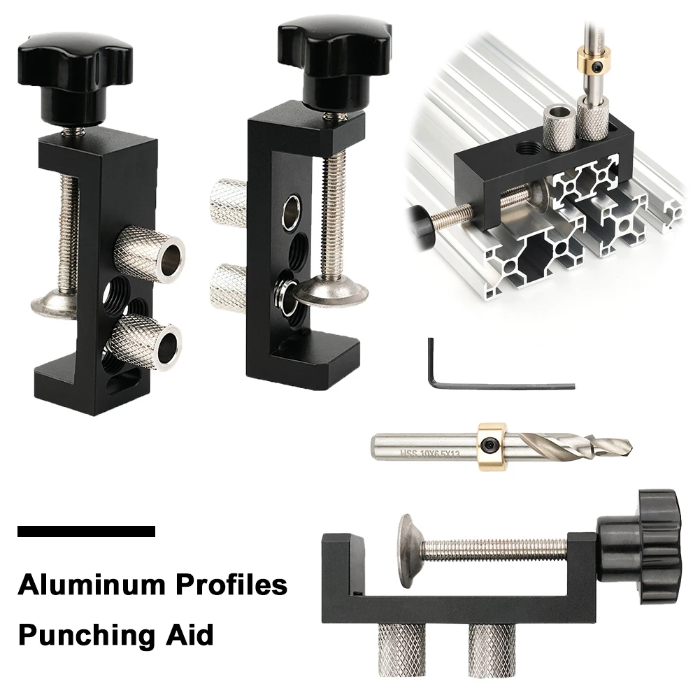 Aluminum Profile Drilling Jig Aluminum Profile Punching Auxiliary DIY Tool for Profiles