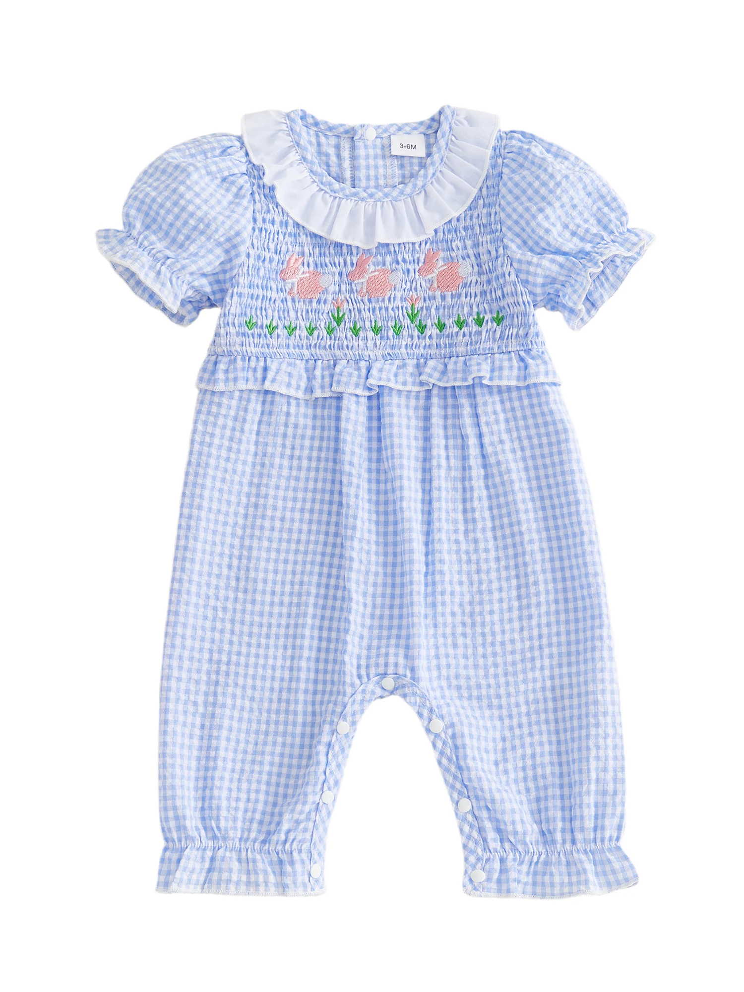 Girls Floral Ruffle Romper 3