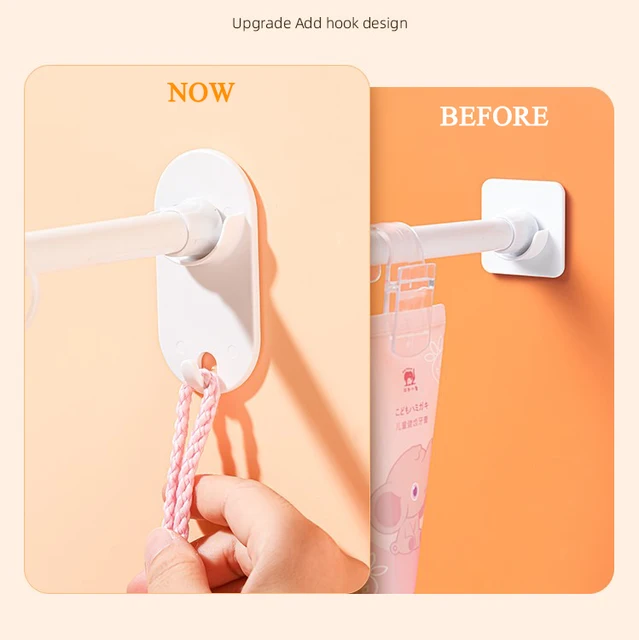 Függönyrúd Konzol Tartó Fali Függő Horgok Lyukasztó Nélküli Teleszkópos Rudat Rögzített Ragasztó Tartók Ruhák Keresztrúd Otthoni Kiegészítők - Image 4