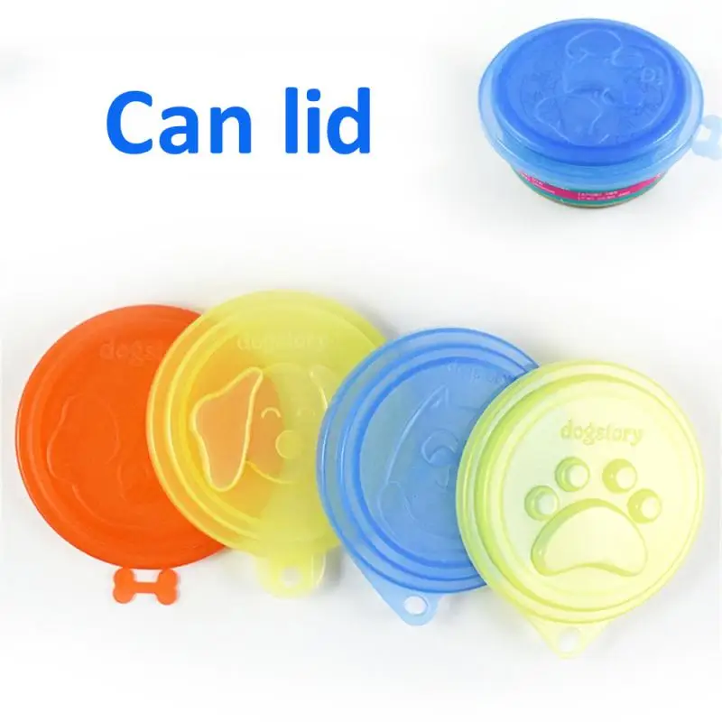 2/3/4PCS Sealed Fresh-keeping Cover Rreusable 13g Dog Accessories Cat Dog Bowl With Lids Lovely Animal Paw Print Design Portable