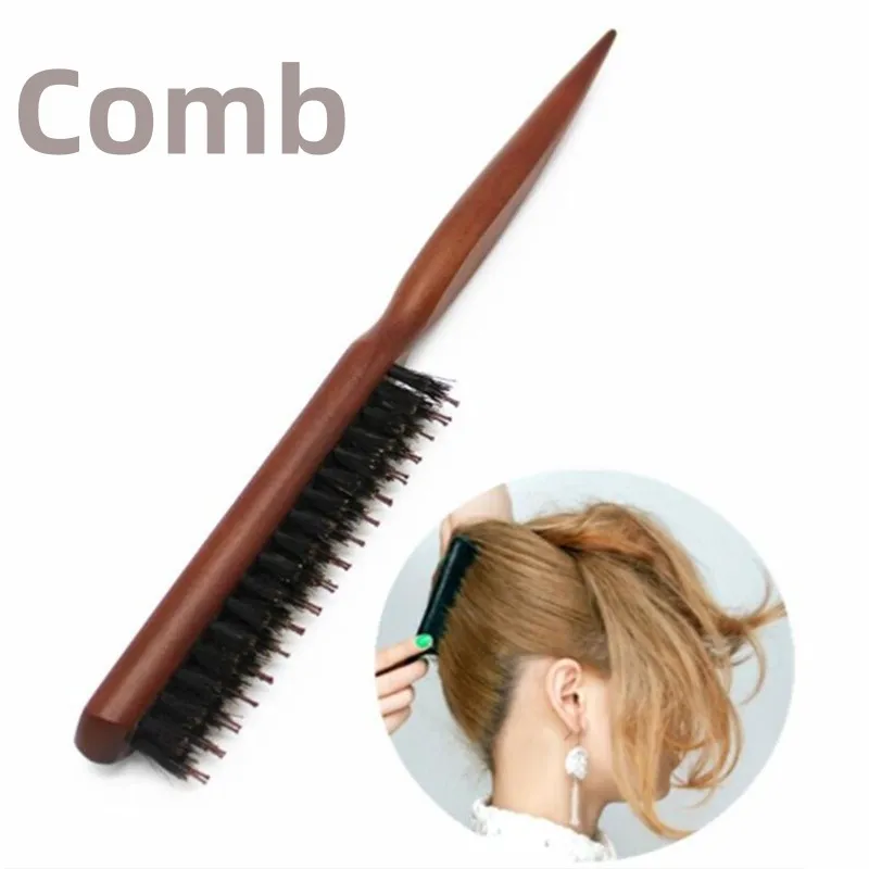 Salone professionale che prende in giro la schiena spazzole per capelli setola di cinghiale legno linea sottile pettine estensione spazzola per capelli strumenti per lo Styling per parrucchieri fai da te