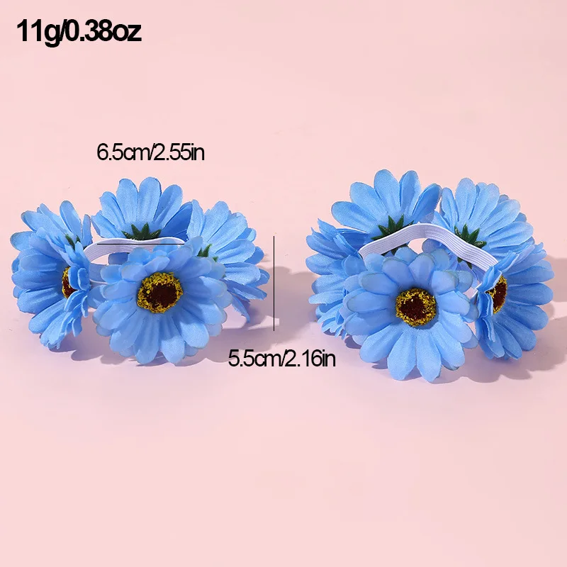 2 Stück/Set Künstliches Sonnenblumen-Haarkranz-Stirnband, Blumenkranz-Haaraccessoire. – Detail 5