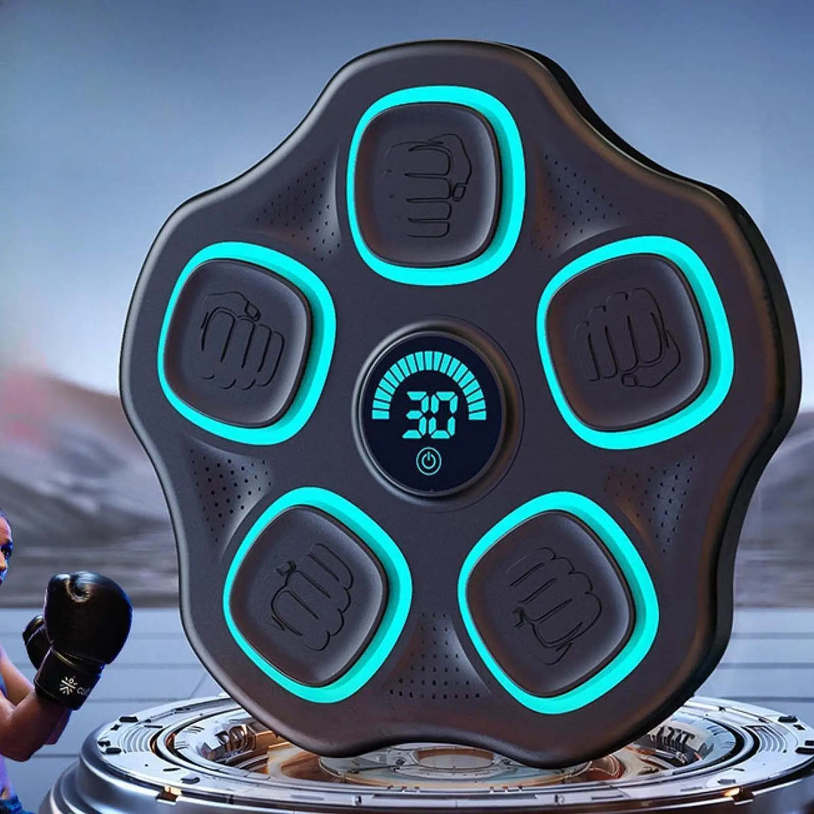 Music Boxing Machine with Gloves Indoor with LED Focus Training Punching Pad