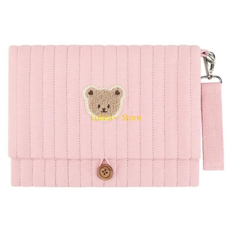 Y4QA 다기능  여행 기저귀 가방 유모차에 쉽게 부착 가능 곰 자수가있는 소형 접이식 디자인