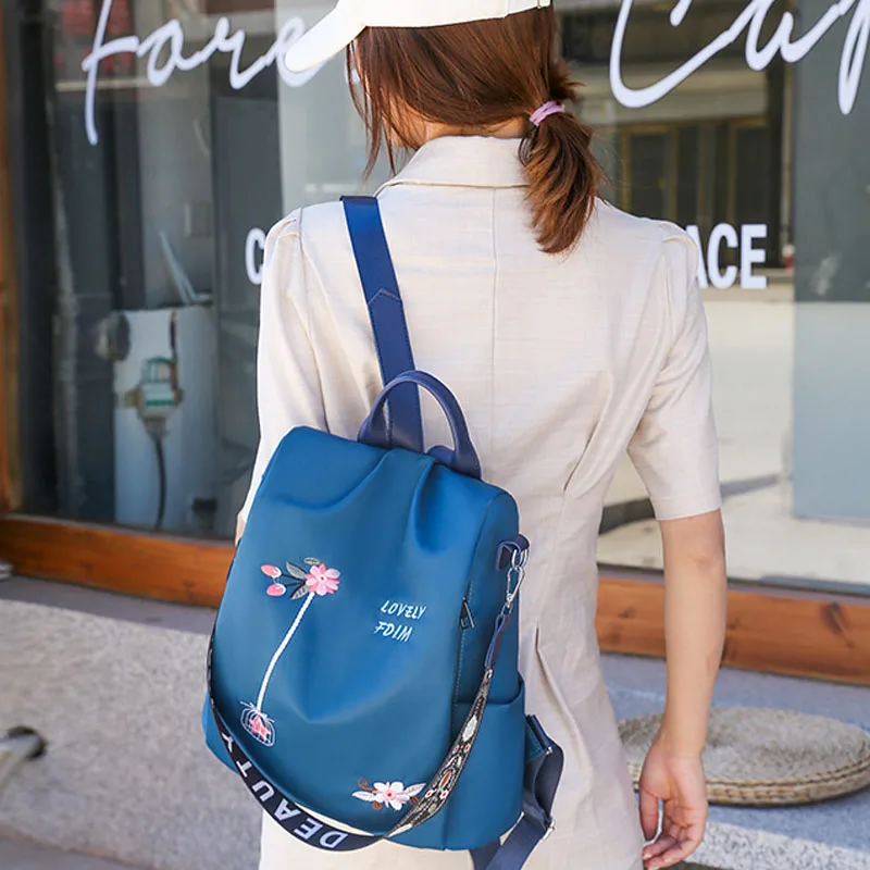 personalized travel makeup bag embroidery women's 2023 new national style anti-theft outdoor travel bag light ladies backpack
