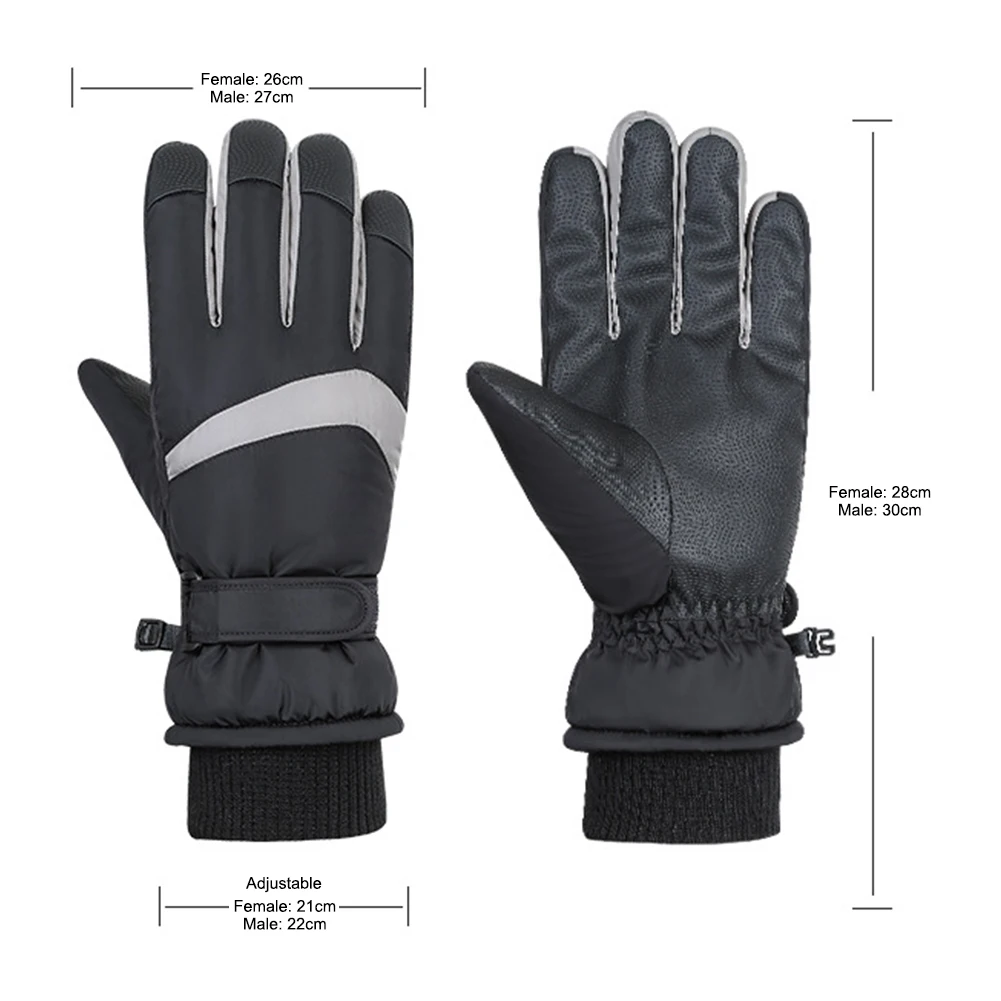 Gants de ski d'hiver Imperméable à l'eau Neige pour temps froid Gants de  snowboard Chaud pour les hommes Femmes Adulte Multicolore