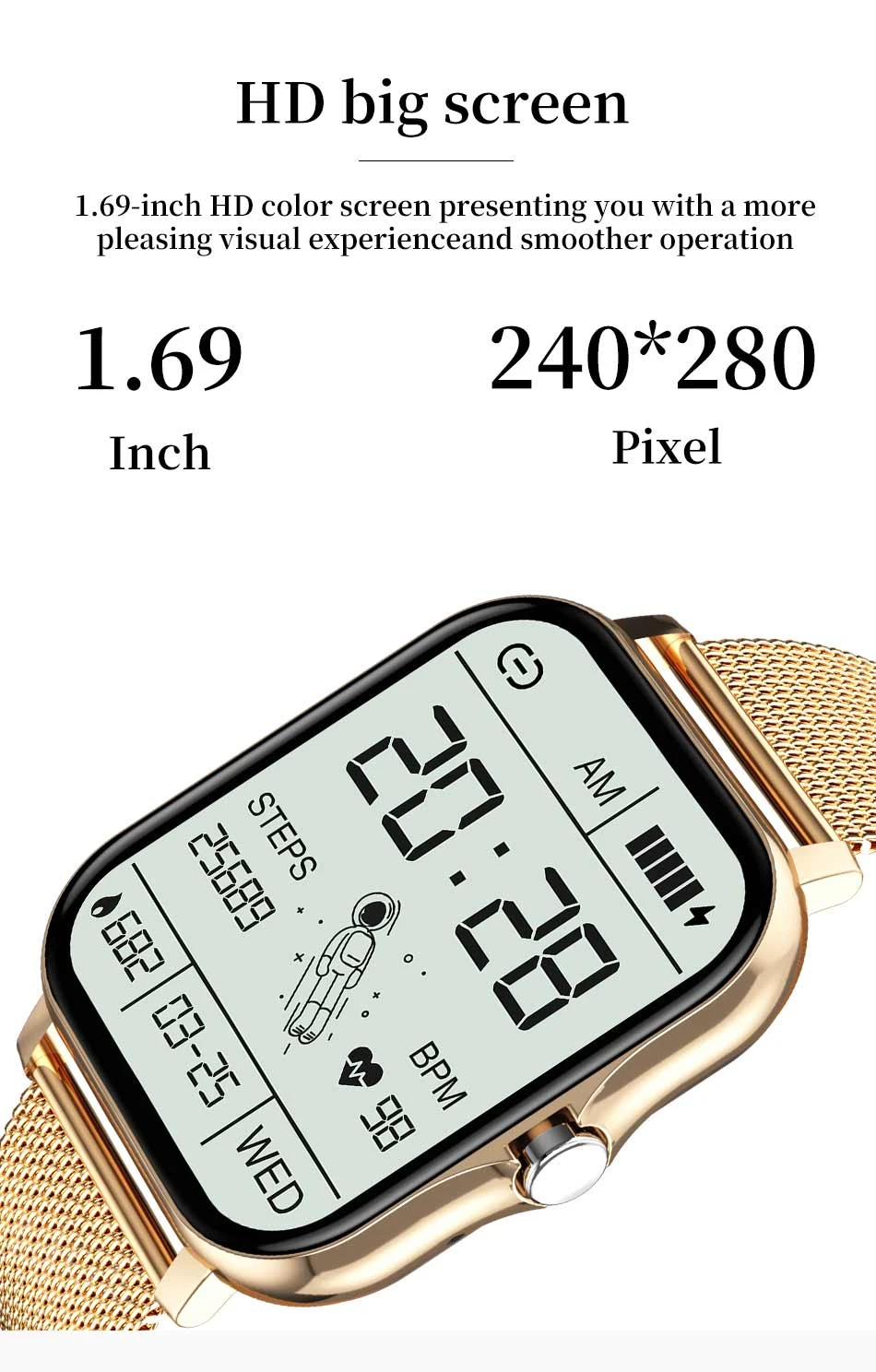 2022 New Women Smart watch Men 1.69" Color Screen Full touch Fitness Tracker Men Call Smart Clock Ladies For Android IOS+BOX