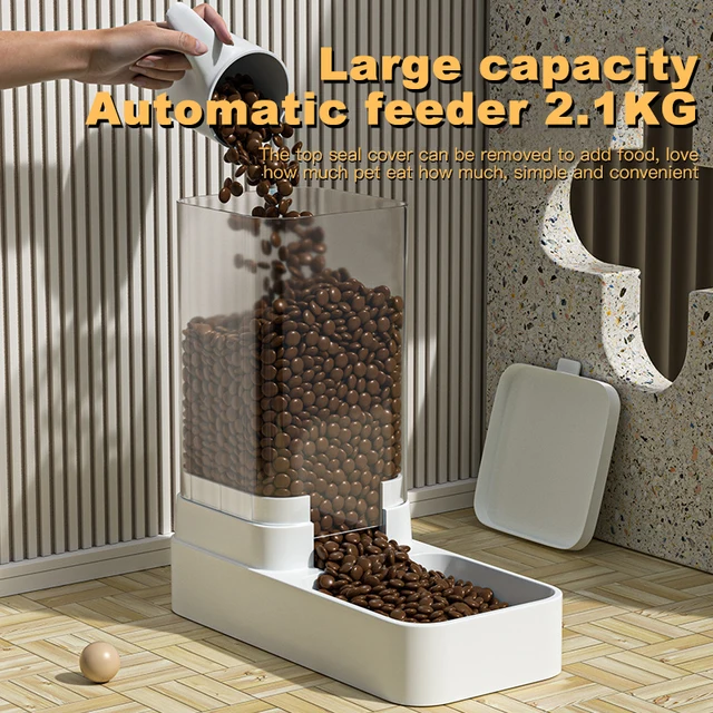 Automatic Cat Feeder & Water Dispenser with Gravity Food Storage Container for Cats and Dogs 3