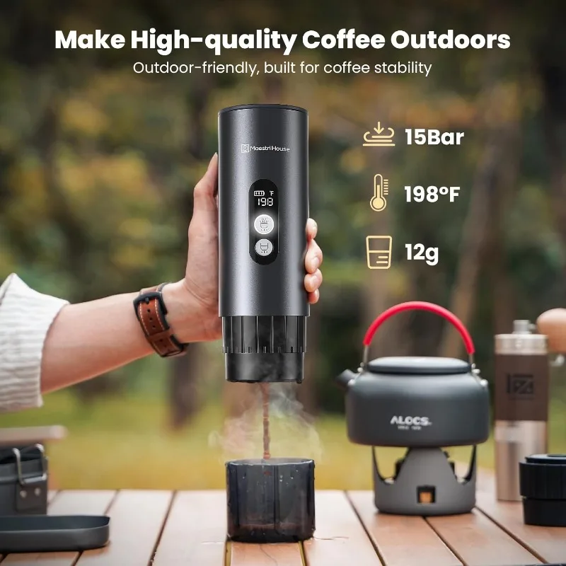 Maestri House 150W Espresso Maker,Portable Travel Espresso Coffee Machine with Small Tea Cup,Also for NS Capsule & Ground Coffee 3