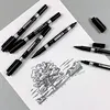 3/5Pcs Set Dual Tip Permanent Art Marker Fineliner Pen 0.5mm 1mm Fine Line Comics Painting Drawing Signature Writing Stationery 5