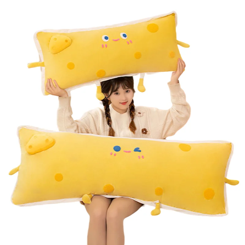 

90CM Interesting Creative Square Shape Cheese Soft Plush Pillow Sofa Decoration Girls Kids Birthday Christmas Halloween Presents