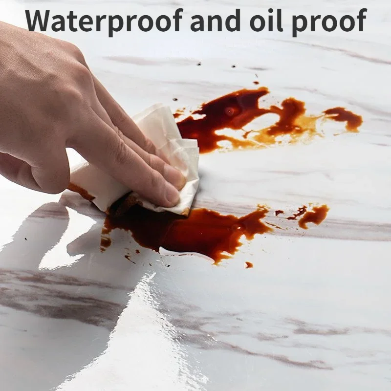Wall Adhesive Wallpaper Width 80cm Waterproof Oil Proof Foil Marble Decor Sticker Kitchen Bathroom Renovation Decorative Paper 2