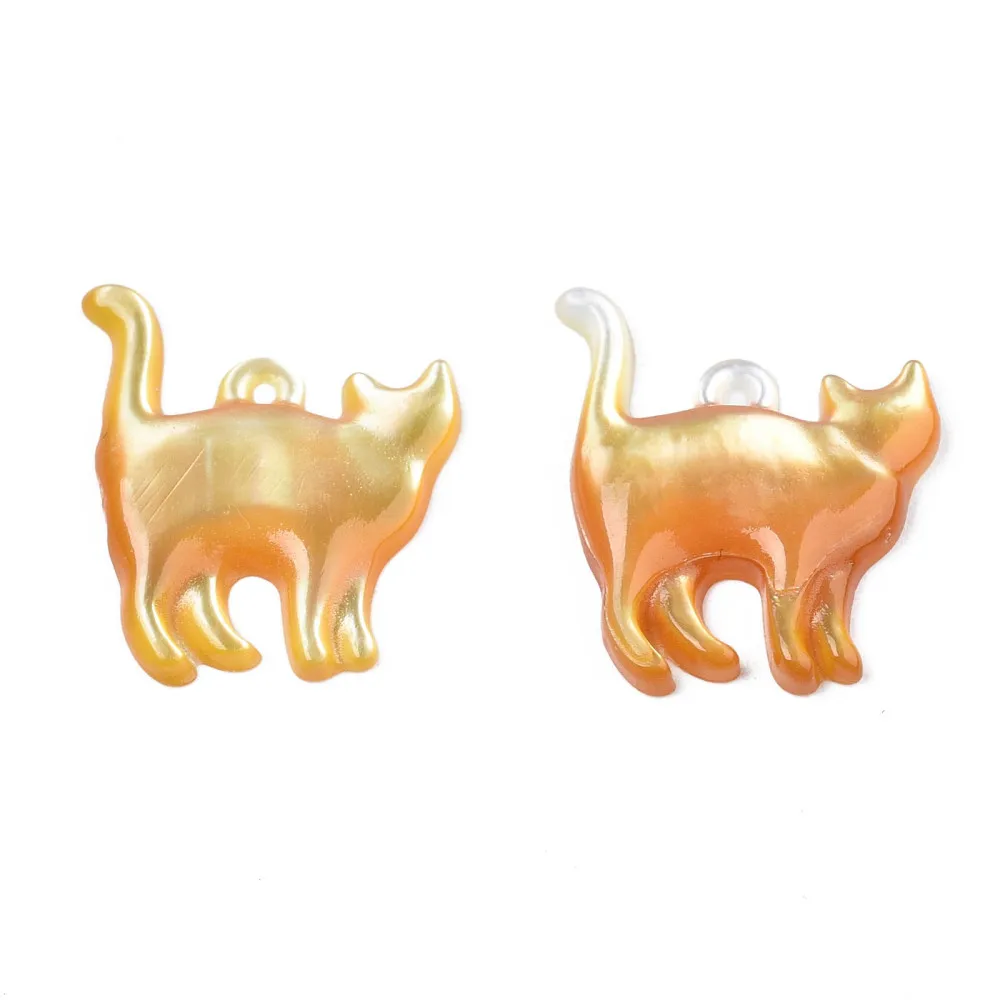 5pcs Natural Shell Cat  Pendants White Cute Cat Charms Pendant for jewelry making necklace crafts decor,17x14x2mm, Hole: 0.6~1mm