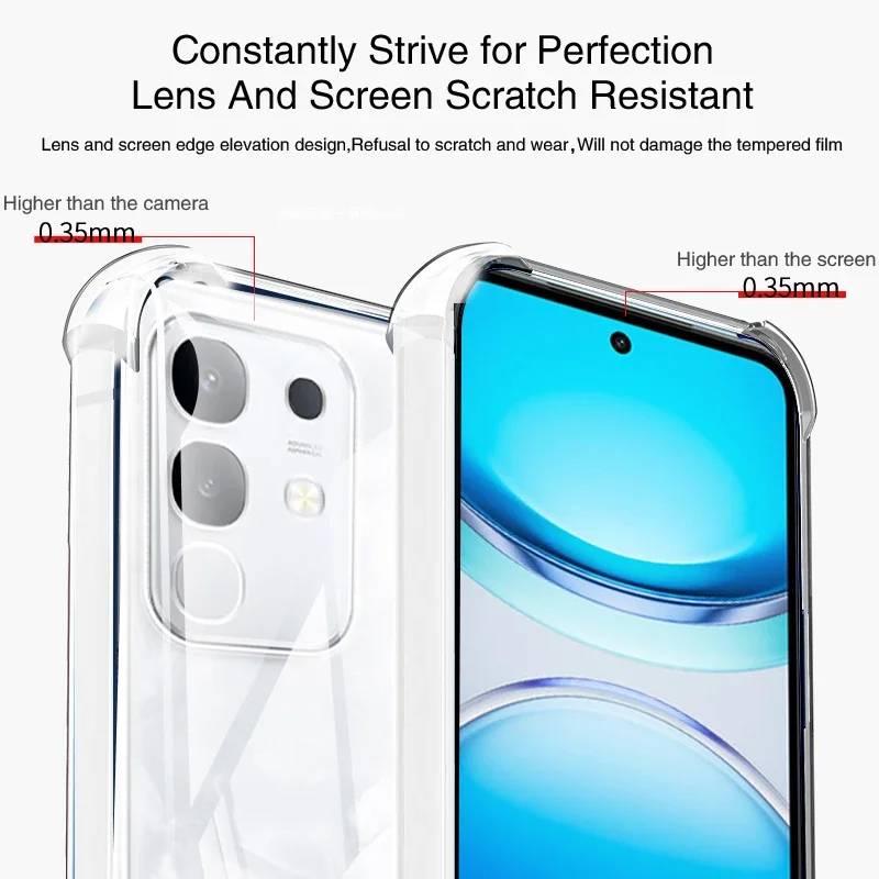 Enhanced Transparent Silicone Air Bag Phone Case with 360° Full Protection and Thickened Bumper
