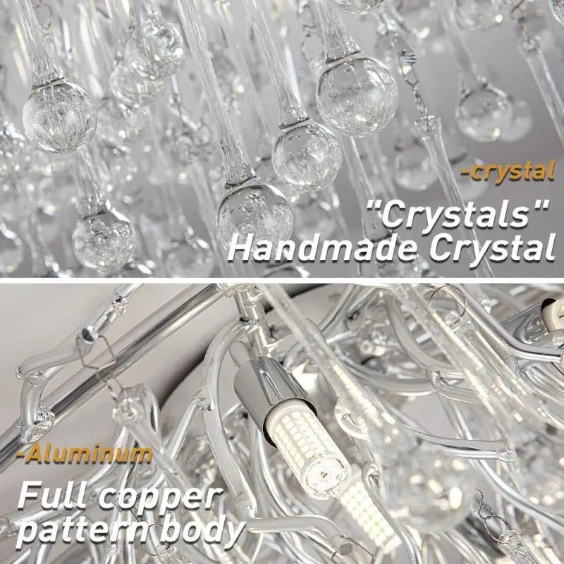 Clear Crystal Led Ceiling Chandelier Lights Gold For Living Room Dining Room Bedroom Kitchen Branch Ceiling Chandeliers led chandelier