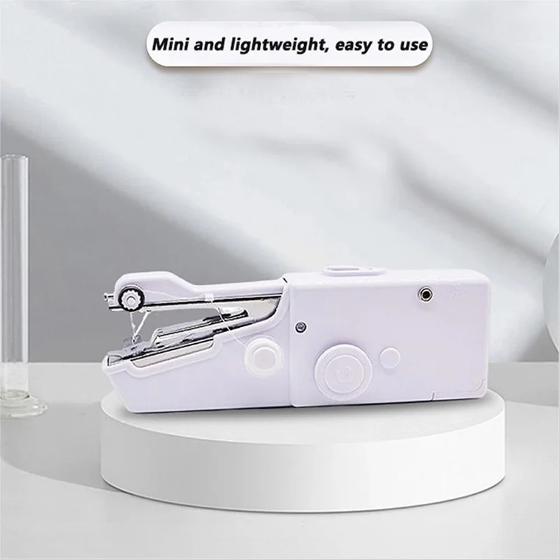 Mini Sewing Machine Handheld Portable Electric Sewing Machine with Bobbin  for Needlework Handwork Home Travel Sewing