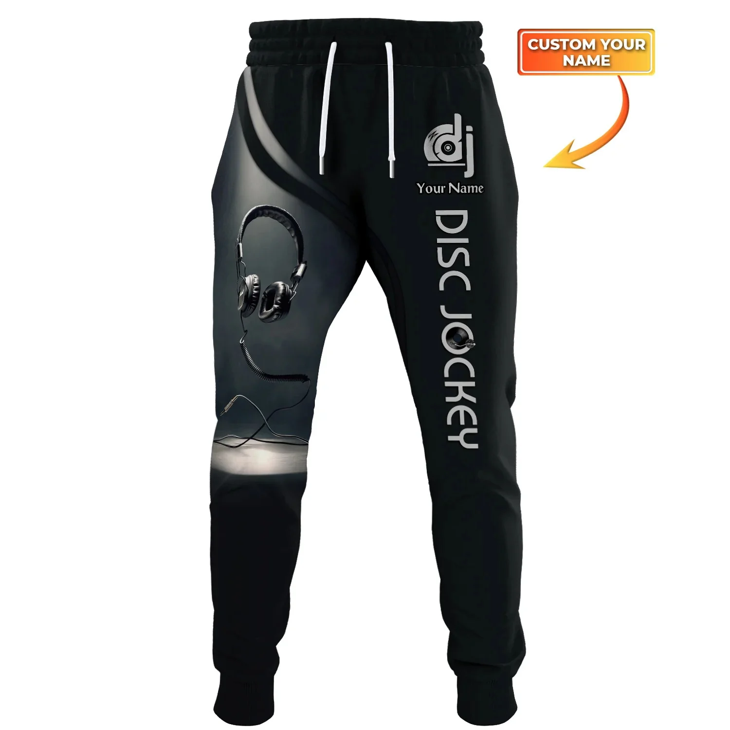 Disc Jockey Neonlicht und Gitarre benutzer definierte Name 3d überall gedruckt Männer Jogging hose Herbst Mode Unisex Casual Jogger Hosen mp03 – Detail 10