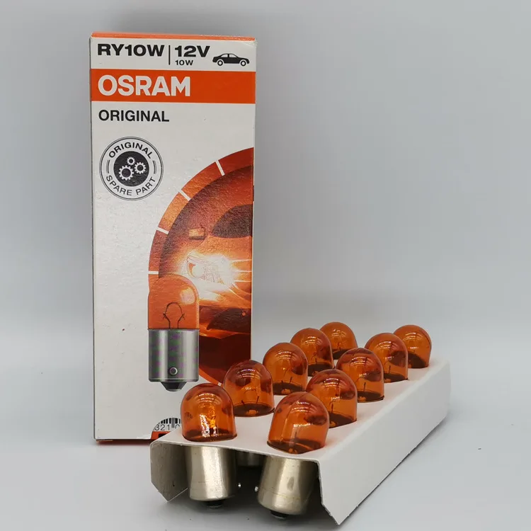 OSRAM 5007 5008 5009 R10W RY10W 12V 10W Car Signal Bulb BA15s BAU15s Standard Interior License Plate Door Light OEM Auto Lamp 6