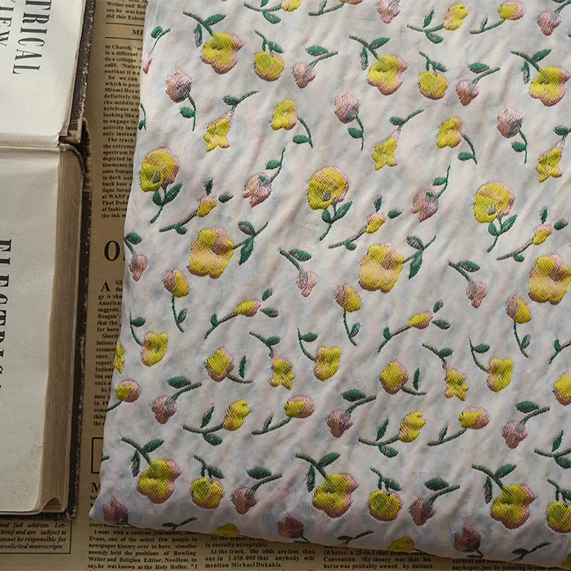 Kleine Blumen geprägt garn gefärbten Jacquard Stoff Damen Tutu Rock Kleider tasche DIY Näh stoff