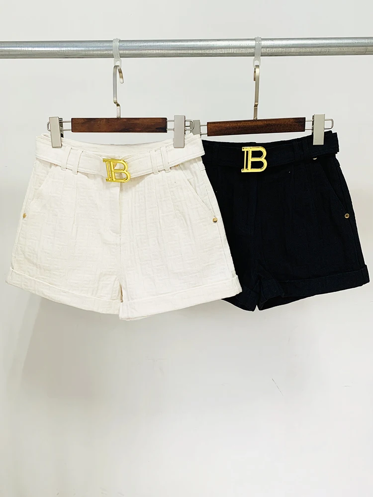 

HIGH QUALITY New Fashion 2024 Designer Women's Monogram Jacquard Belted Shorts