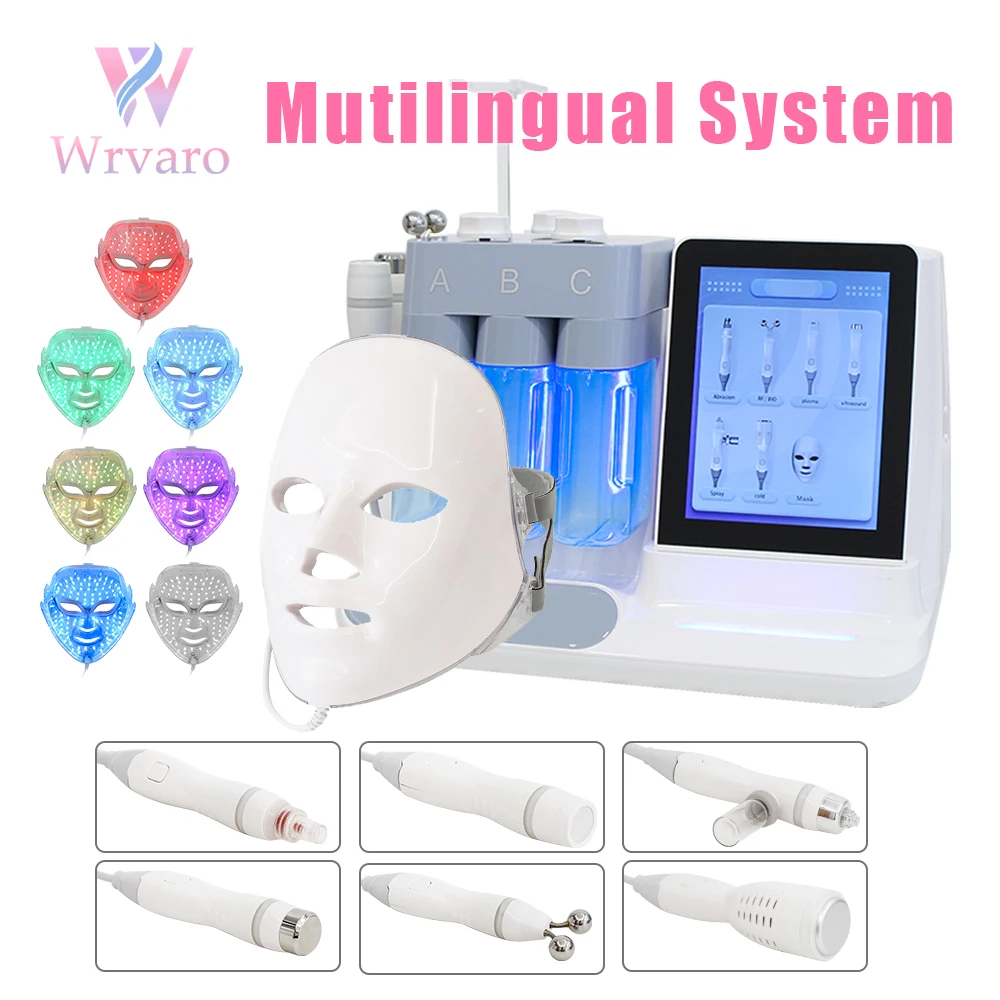 

7 In 1 Hydra Oxygen Jet Dermabrasion Hydro Aqua Peeling Beauty Face hydrotherapy Machine Small Oxygen Bubble H2O2 For SPA & Home