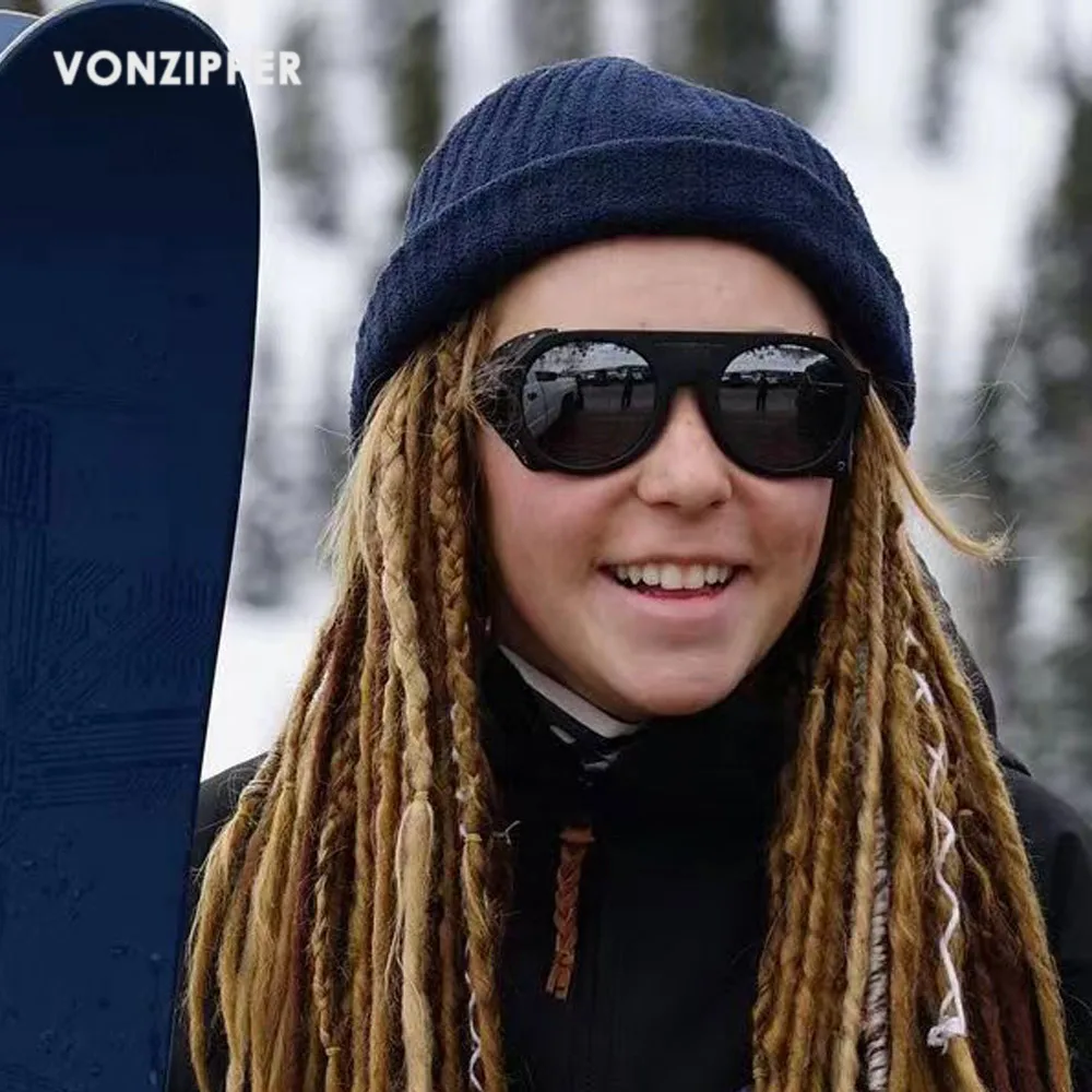 

Punk Style VonZipper Sunglasses Brand Polarized Womens Sports Sun Glasses Fishing Party eyewear Men UV400 5 Colors With Case