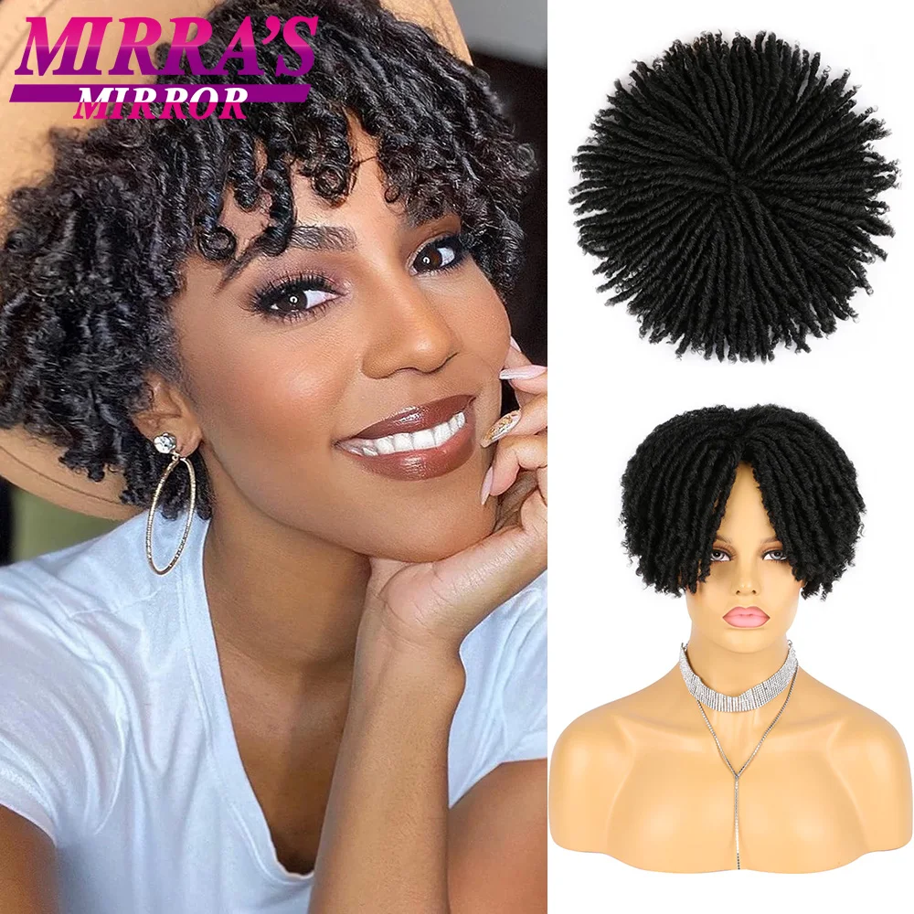 Dreadlock Hair Topper Wig with Clips Synthetic Locs Braided Hair Half Wigs Short Dreadlocs Hair Toupee Afro Wigs for Black Women