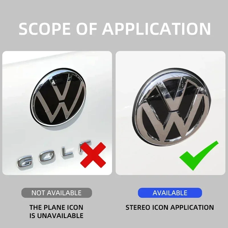 폭스바겐 VW 신형 2개 자동차 전면 그릴 배지 교체 엠블럼 자동차 로고 스티커 폭스바겐 VW 골프 5 MK5 GTI 129mm X 1용