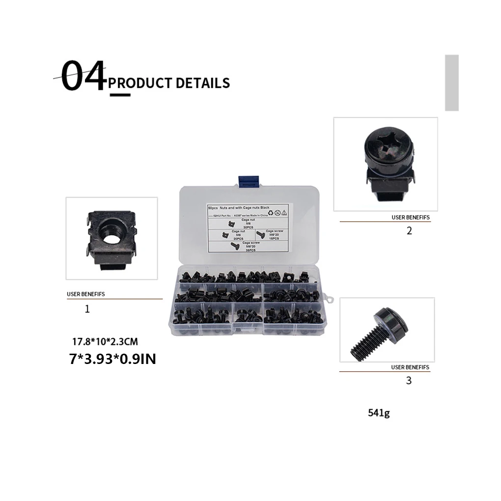 

100 Pieces Set Car Screws Nut Vehicle Bolts Assorted Storage Box Kit