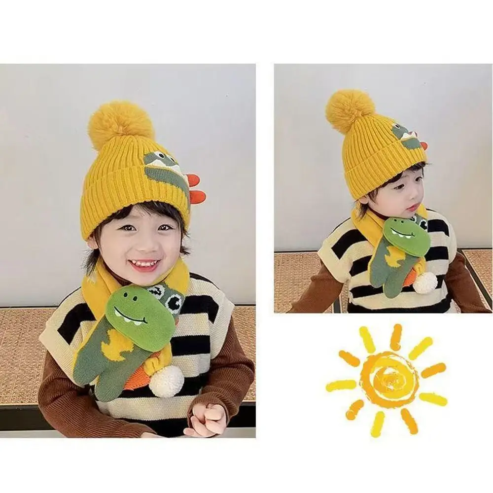 New Ear Protection Knitted Hat Thermal Windproof Kids Beanie Sets Coldproof Warm Pullover Cap