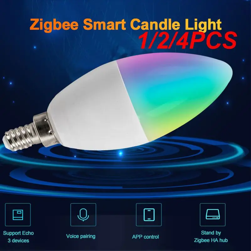 

Умная лампа-свеча Tuya Zigbee E14 E12, 1/2/4 шт.