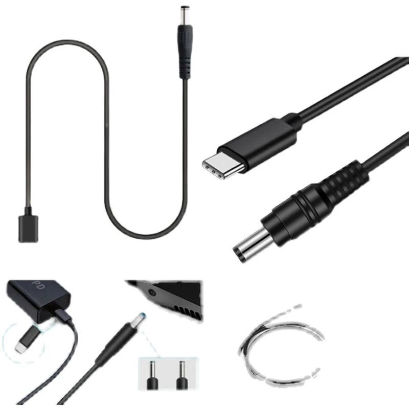 USB C to DC 20V Power Cord Universal DC 5.5x2.1mm Plug Jack Charging Cable 10 Connector Tips Laptop Power Adapter charging cable usb charging cable usb dc converter