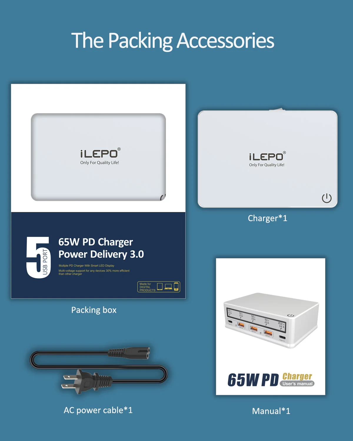 Ilpeo Portas 65w Adaptador do Portátil Carregador Gan para Dell Macbook Pro Iphone 13 12 Huawei Xiaomi Usb c Carregador Rápido Carregador de Telefone 10 Computers & Electronics