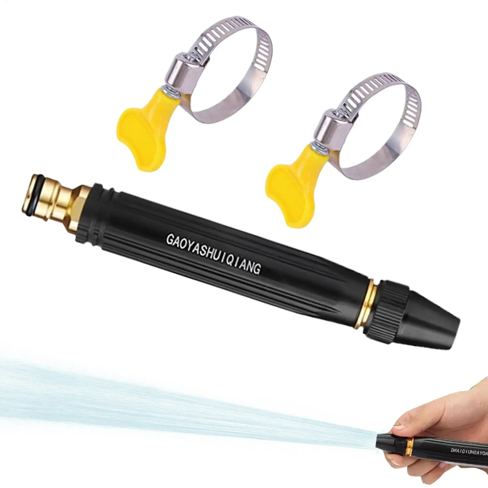 Garden Hose Spray Nozzle Metal Garden Hose Water Nozzle Sprayer Handheld Replacement Parts With 3 Patterns Cleaning Tools