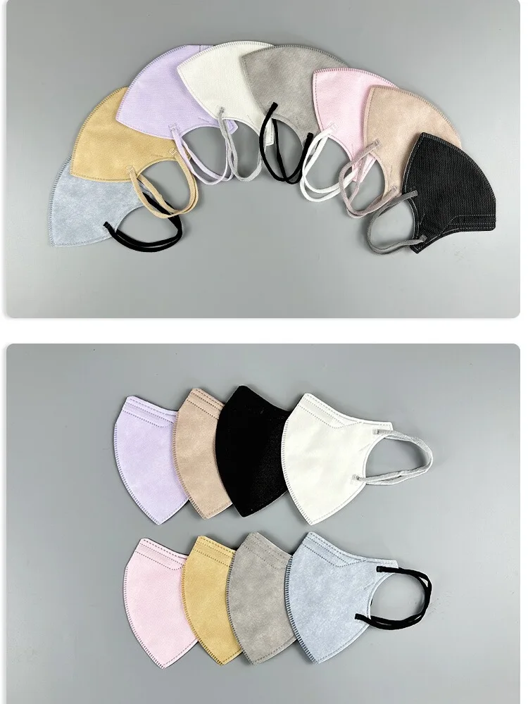 Face Mask Japanese 3D stereoscopic mask thin adult 3-layer protective small face breathable Korean version 6mm wide ear strap