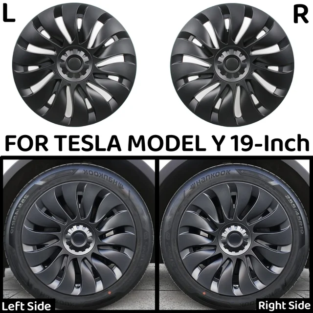 4PCS Wheel Caps 19Inch Hub Cap Performance Replacement Automobile Wheel Hubcap Full Rim Cover For Tesla Model Y 2024 Accessories 1