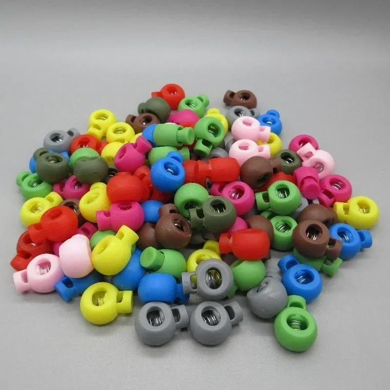 Shock Cord Rope Stopper Lock End Toggle Buckle and Metal Spring 12pcs