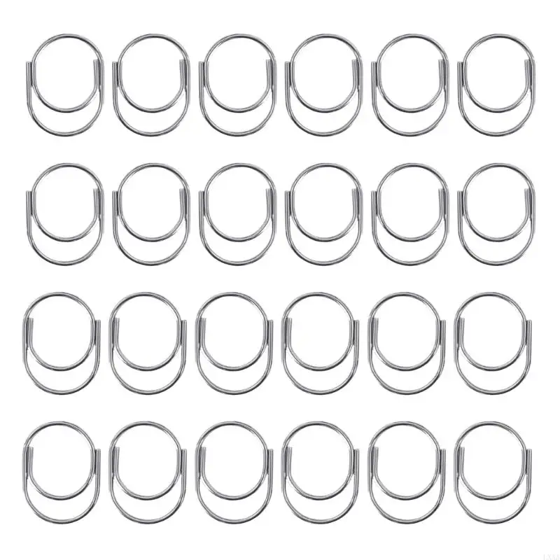 LXAA 24Pcs 다채로운 종이 클립 25x19mm 스테인레스 스틸 종이 클립 파일 클램프 책 페이지 마커 클립 사무실 학교