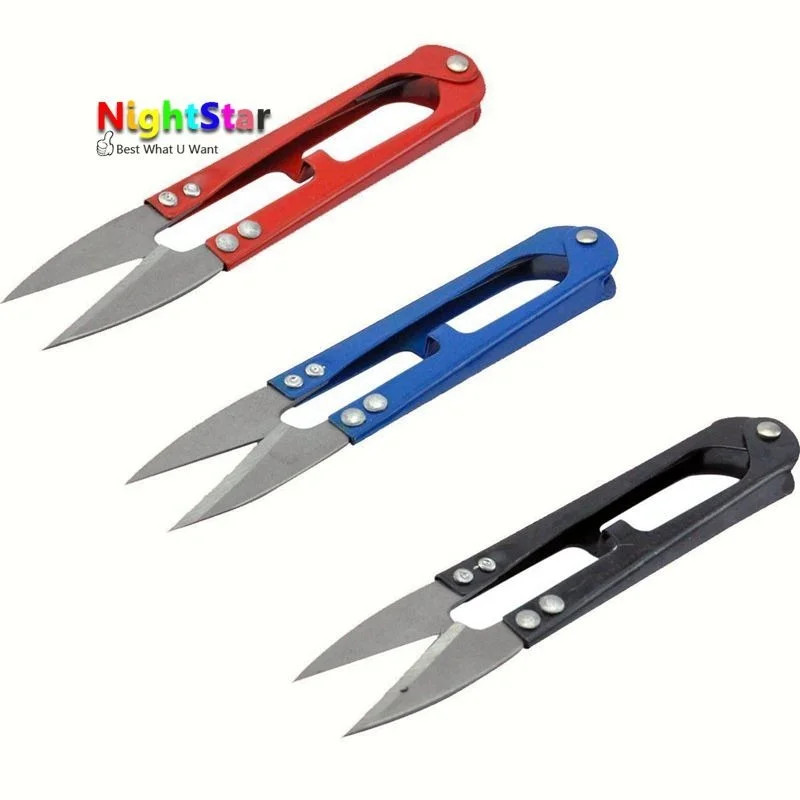 

3pcs Multicolor Useful Trimming Scissors Nippers U Shape Clippers Sewing Embroidery Thrum Yarn Stainless Steel Color Random