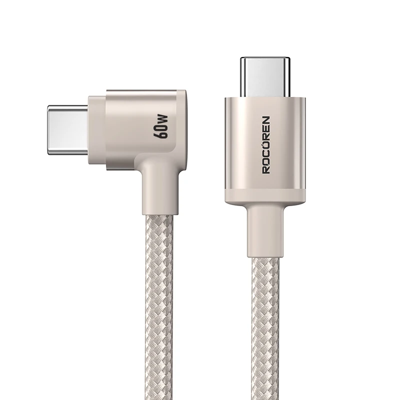 ตัวเลือกสินค้า สายชาร์จ USB Type-C ข้อศอก 90 องศา ความเร็วสูง PD100W
