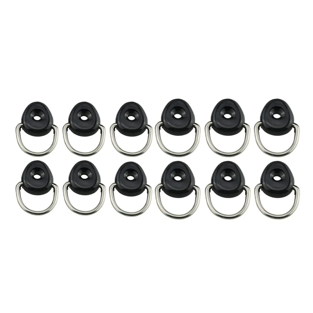 12pcs Kayak D Ring Tie Down Loop Screws - Durable Deck Fitting Rigging