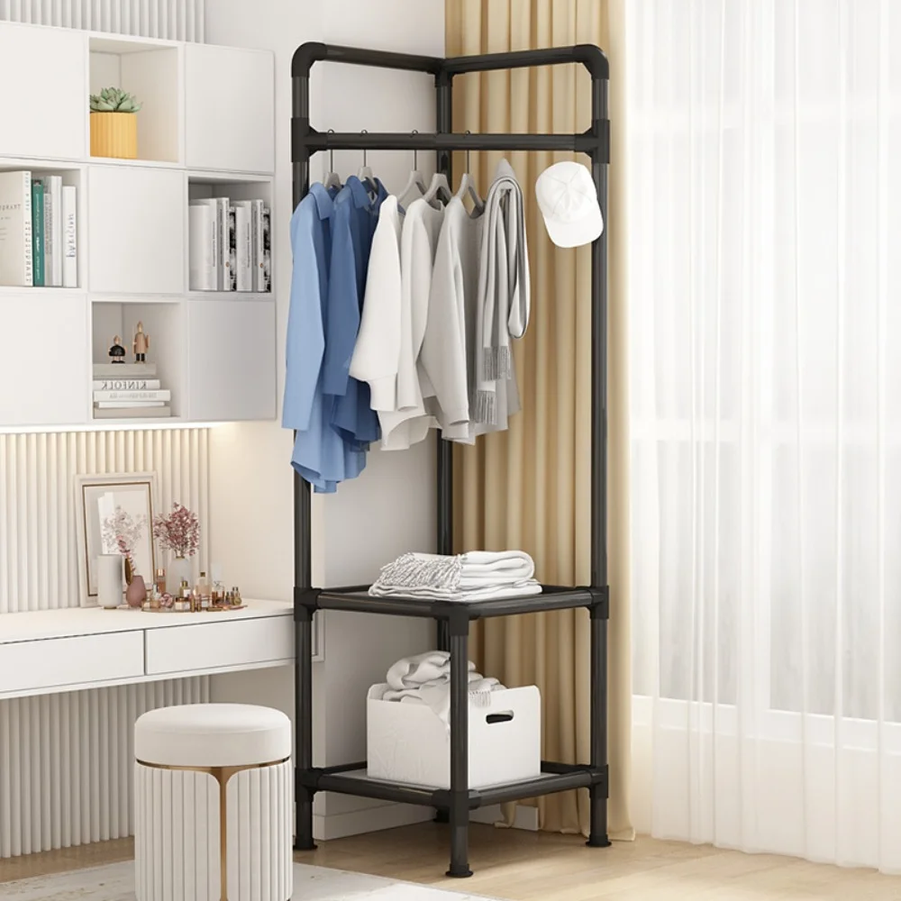 Bedrooms Corner Clothes Rack Floor Standing Clothes Rack Nightstand Coat Racks Simple Household Floor Standing Shelve