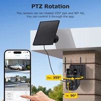 SHIWOJIA 6K 12MP 4G SIM Caméra de sécurité à batterie solaire ZOOM 60X 360 °   Voir l'application extérieure de suivi humain de la caméra IP de WIFI PTZ PIR UBOX 6