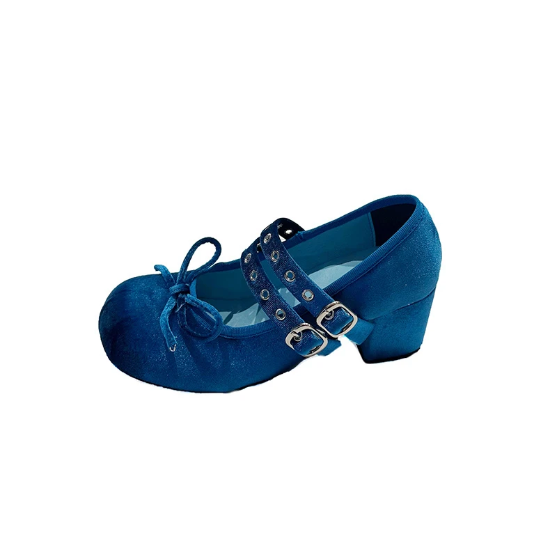 Bow Elegant Shallow Mary Janes Shoes Chunky High Heels Buckle Fad Pumps Spring New Trend 2025 Dress Designer Mujer De Zapatillas 6