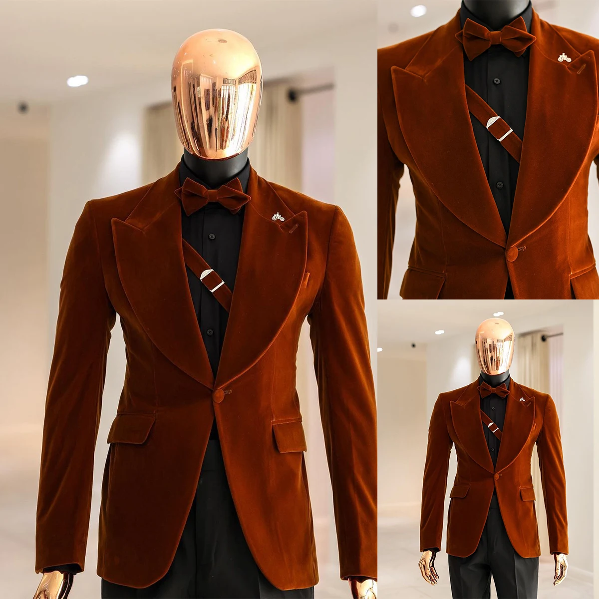 

Luxury Men's Wedding Suits Blazer Slim Fit Tuxedos Prom Evening Party Groom Wear Peak Lapel Coat Only Jacket Custom Made