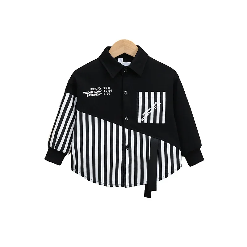 Boys Stripe Shirt Casual Spring Autumn Clothes Fashionable Children Top Baby Boy Spring Summer Autumn Winter Outfits