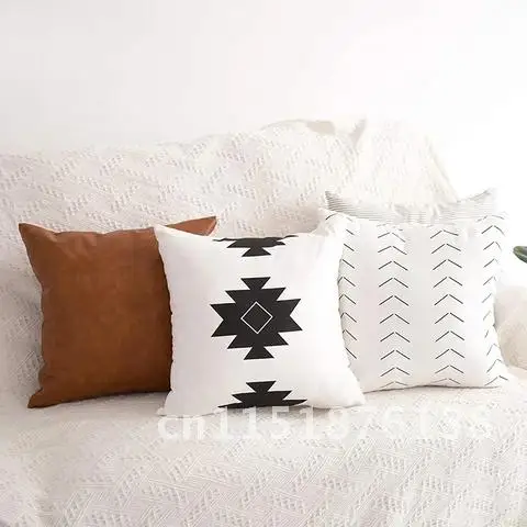 

Geometric Cushion Cover Velvet Printed Pillow Cover for Sofa Boho Decor Pillowcase Nordic Decorative Pillows （Set of 6）