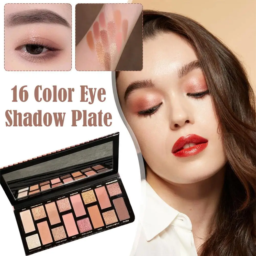 

Glitter 16 Color Eyeshadow Palette Makeup Long-lasting Matte Eye Shadow Palettes Brighten Eye Cosmetics Women Beauty Earth Color