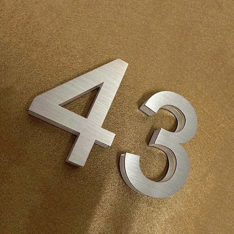 75mm Stainless Steel Number Stickers Transparent Self Adhesive Metal House Numbers Door Plaque Number Signs For Mailboxes 0 To 9 images - 6