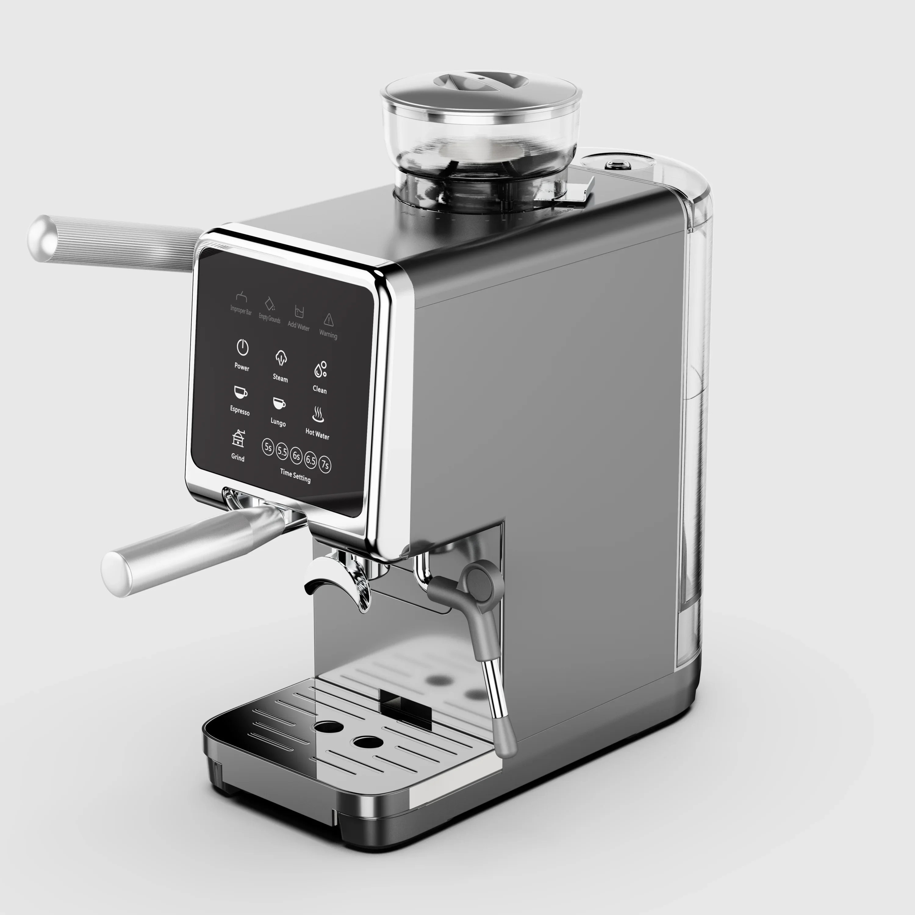 New Design 3 In 1 Coffee Machine Semi Automatic Temperature PlD Home Espresso Coffee Makers Machines With Bean Grinder